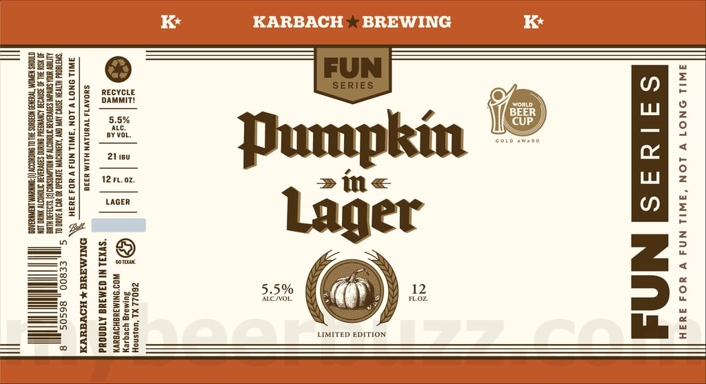 2025 Karbach Pumpkin In Lager Fun Series 12oz cans.