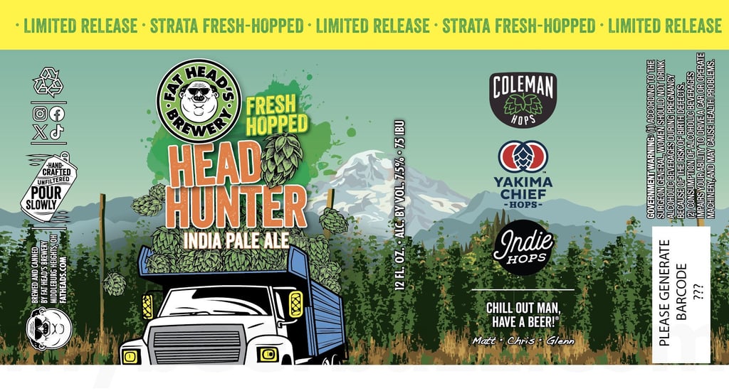 2025 Fat Head's Fresh Hopped Head Hunter 12oz Cans