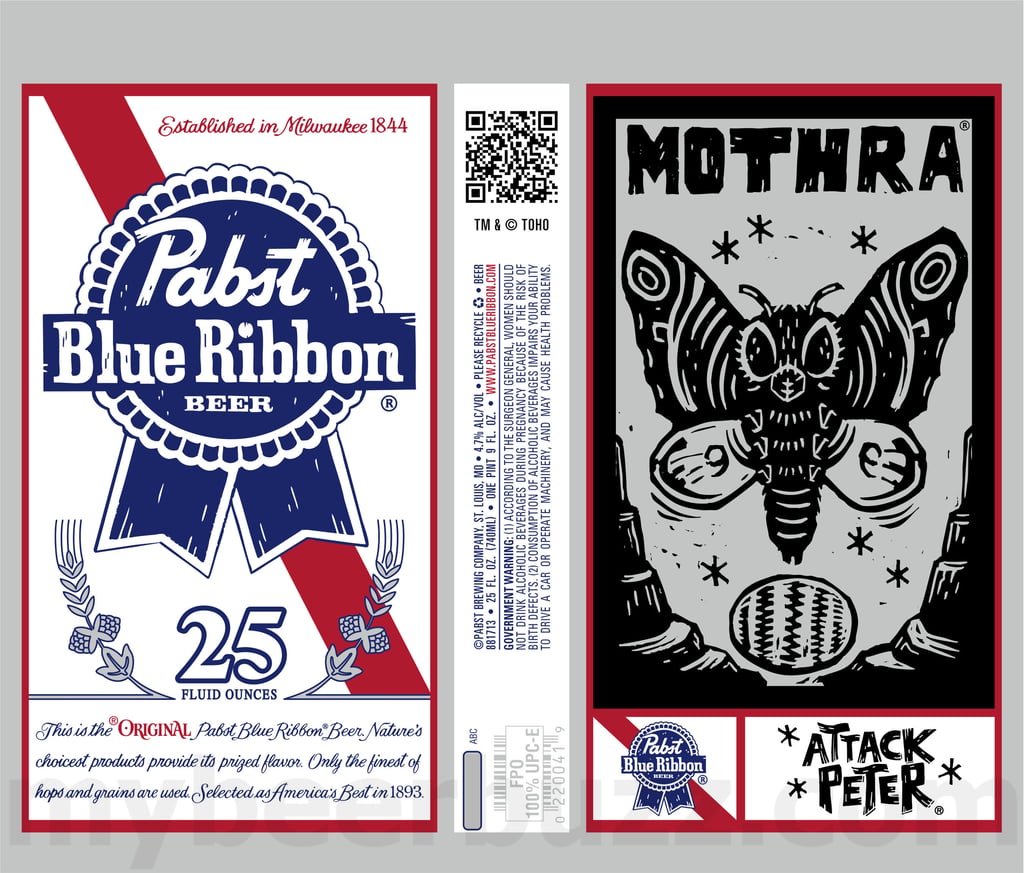 2025 Pabst Mothra Art 25oz Cans