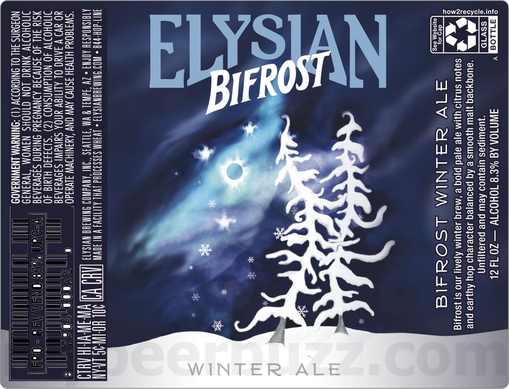 2025 Elysian Bifrost WInter Ale 12oz bottles.