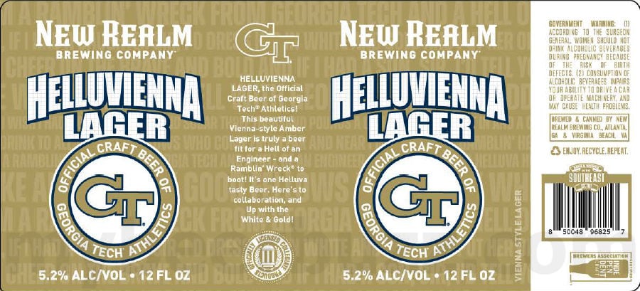 2025 New Realm brewing Helluvienna Lager Georgia Tech Athletics Collaboration 12oz cans