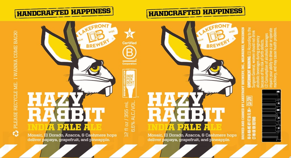 2025 Lakefront Brewery Hazy Rabbit 12-oz Cans