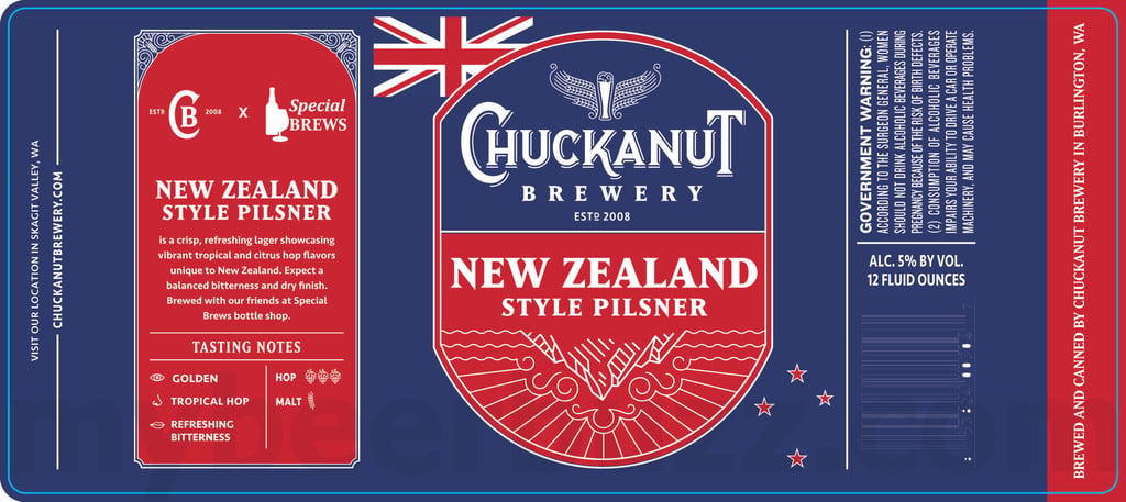 2025 Chuckanut Brewery New Zealand Style Pilsner 12oz cans