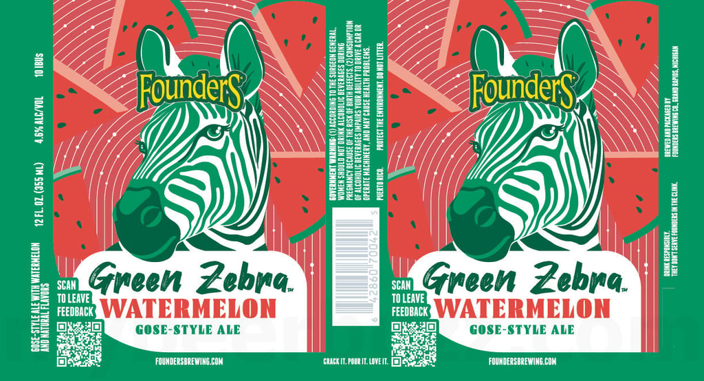 2026 Founders Green Zebra Watermelon 12-oz Cans