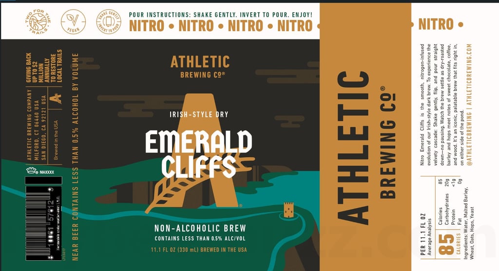 2026 Athletic Brewing Emerald Cliffs 12-oz Cans.
