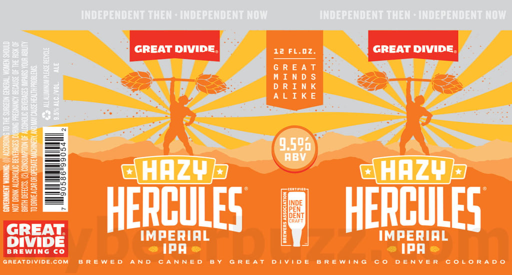 2025 Great Divide Hazy Hercules 12oz Cans.