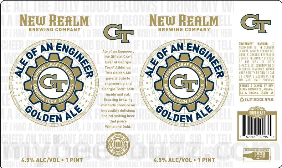 2025 New Realm Brewing Ale Of An Engineer Georgis Tech Athletics Collaboration 16oz can