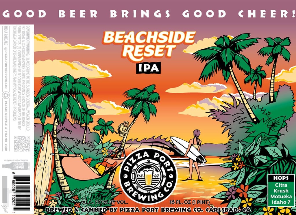 2025 Pizza Port Brewing Beachside Reset IPA 16oz Cans