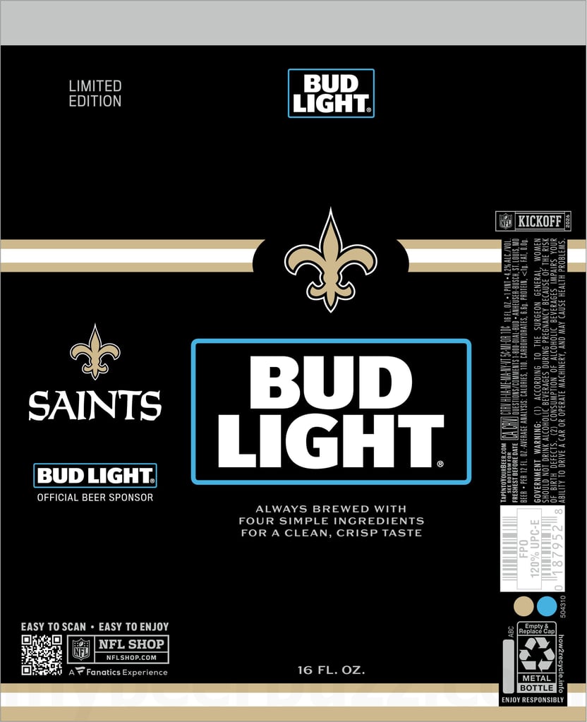 2026 Bud Light Saints 16-oz Cans