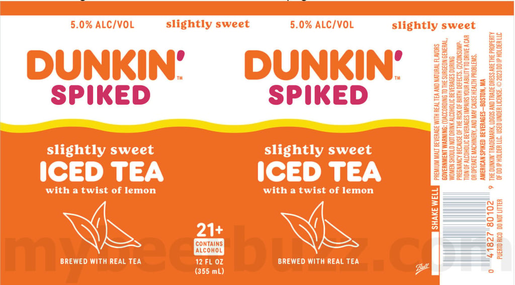 2025 Harpoon Dunkin' Spiked Slightly Sweet Iced tea 12oz cans.