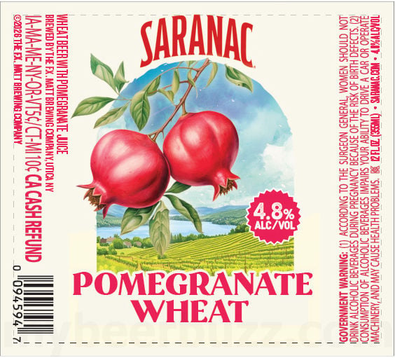 2025 Saranac Pomegranate Wheat 12-oz Bottles