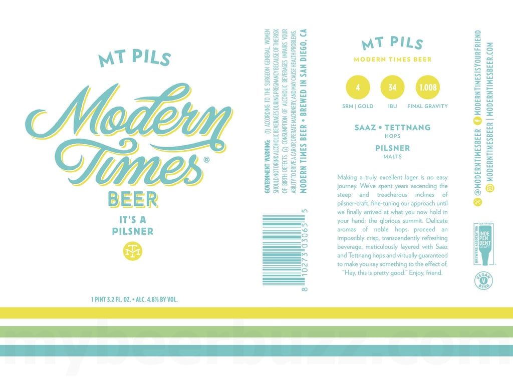 2026 Modern Times MT Pils 19.2-oz Cans
