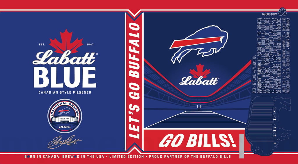 2026 Labatt Blue Buffalo Bills 12-oz Cans