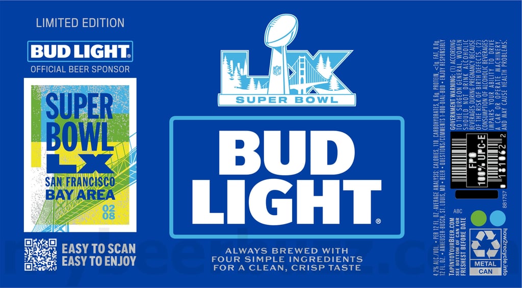 2025 Bud Light Super Bowl LX San Francisco 12oz Cans