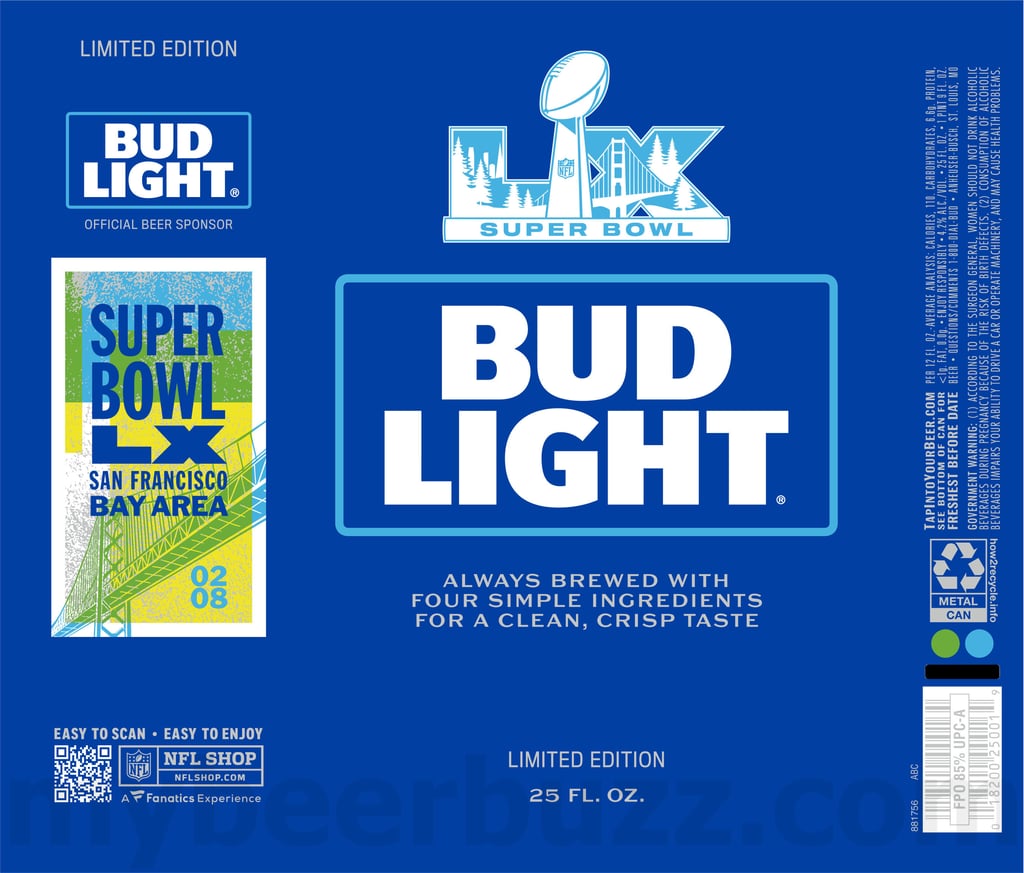 2025-2026 Bud Light Super Bowl LX San Francisco 25oz Cans