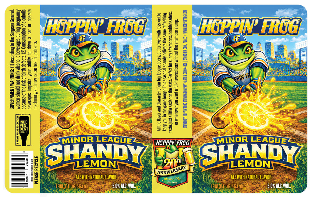 2026 Hoppin' Frog Minor League Lemon Shandy 16-oz Cans