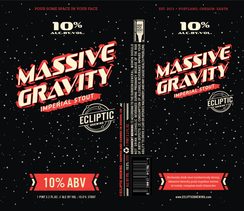 Ecliptic Brewing / Ninkasi Massive Gravity imperial stout 19.2oz cans