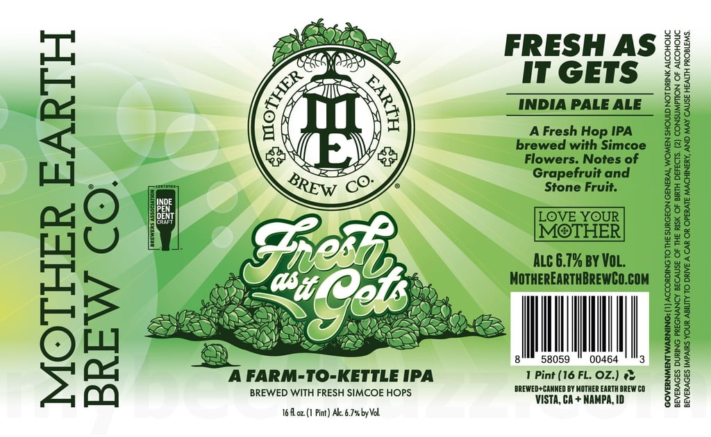 2025 Mother Earth Brew Co Fresh As It Gets 16oz Cans