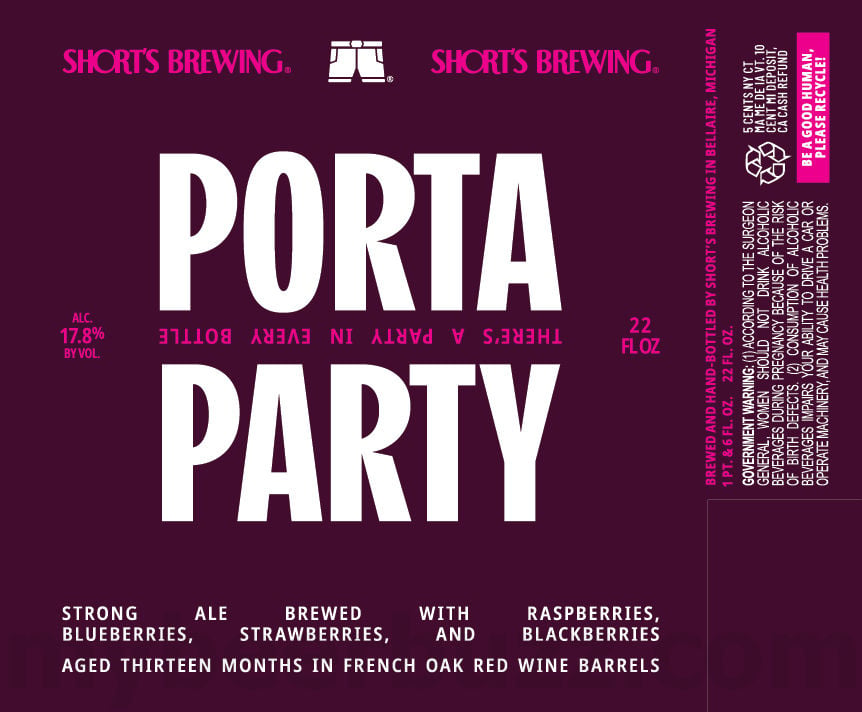Short's Brewing Porta Party Strong Ale 22oz bottles