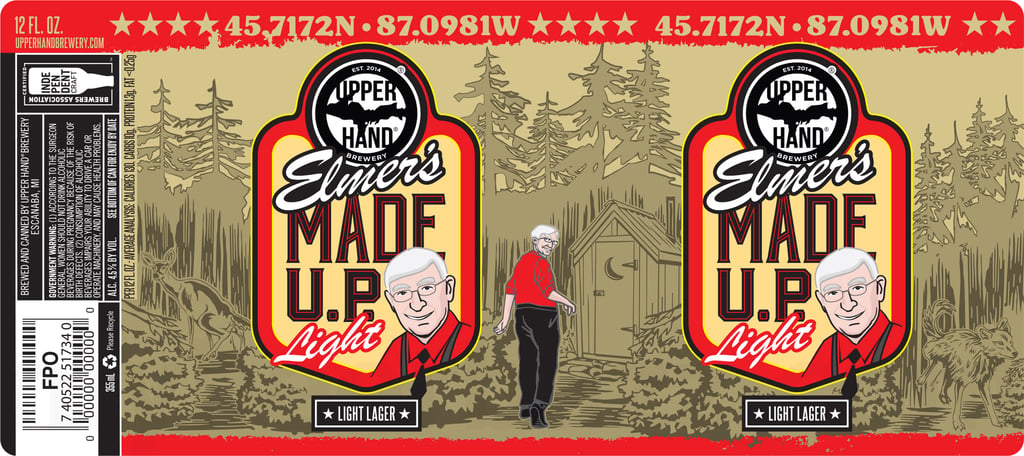 2026 Upper Hand Elmer's Made U.P. Light 12-oz Cans