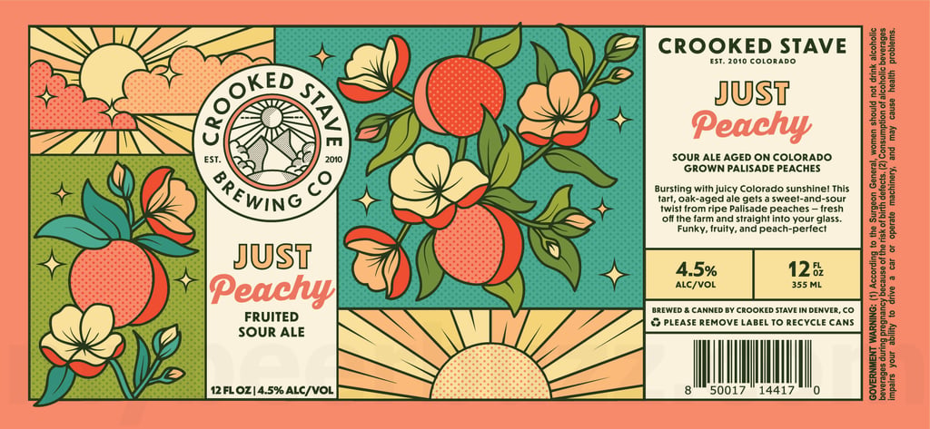 2026 Crooked Stavd Just peachy 12-oz Cans.