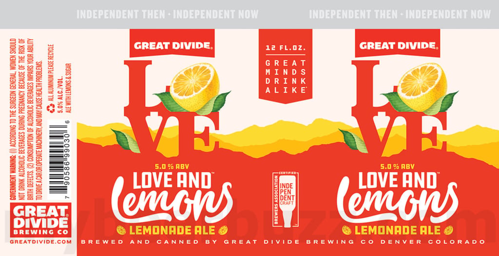 2025 great Divide Love And Lemons 12oz Cans.