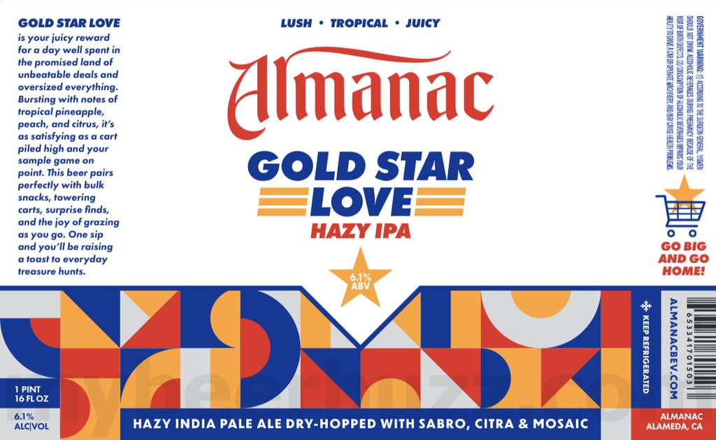 2025 Almanac Beer Gold Star Love 16oz cans.