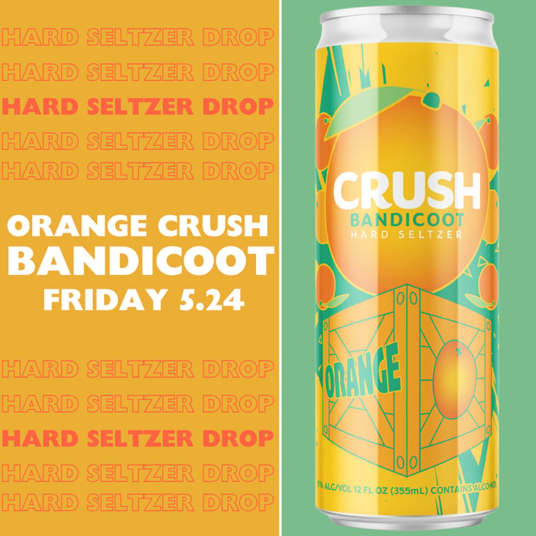 Orange Crush Bandicoot Hard Seltzer by River Horse
