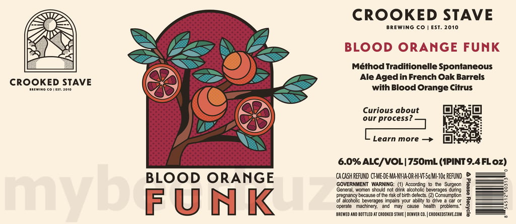 2025 Crooked Stave Blood Orange Funk 750ml bottles.