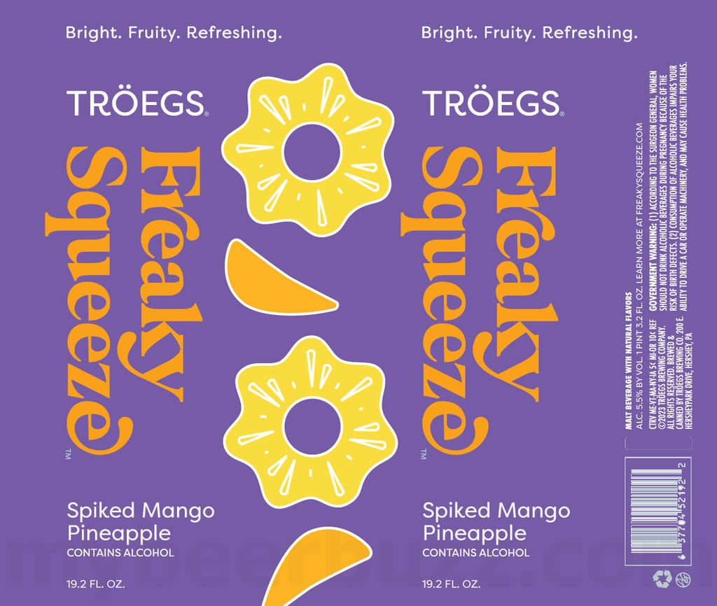 2025 Troegs Freaky Squeeze spiked mango pineapple 19.2-oz Cans