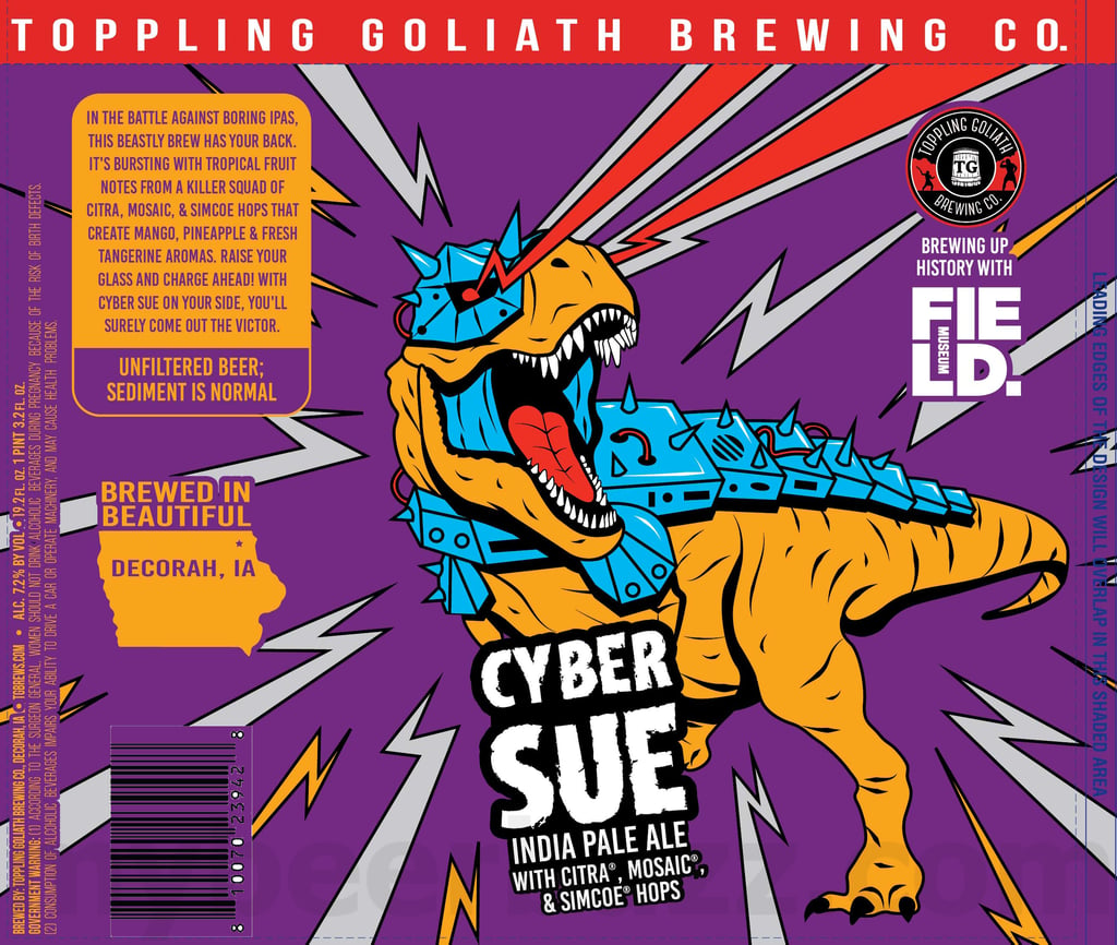 2025 Toppling Goliath Cyber Sue IPA 19.2oz Cans.