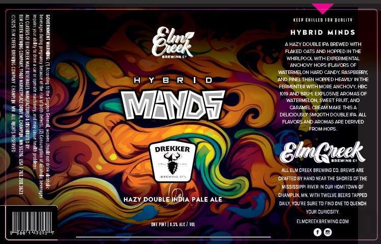 2025 Drekker Elm Creek Hybrid Minds 16oz Cans