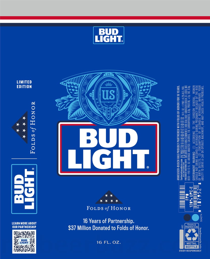 2026 Bud Light Folds Of Honor 16-oz Cans