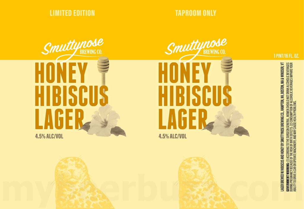 2025 Smuttynose Honey Hibiscus Lager 16oz cans.