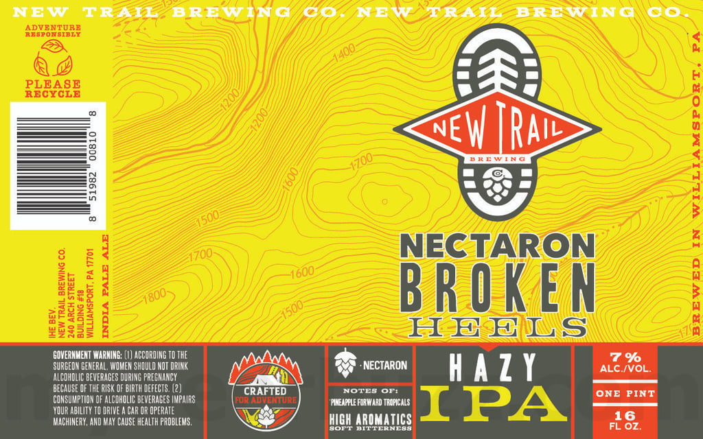 New Trail Nectaron Broken Heels hazy IPA 16oz Cans