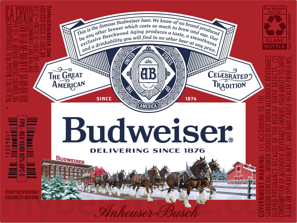 2025 Budweiser Clydesdales Packaging 12oz Bottles