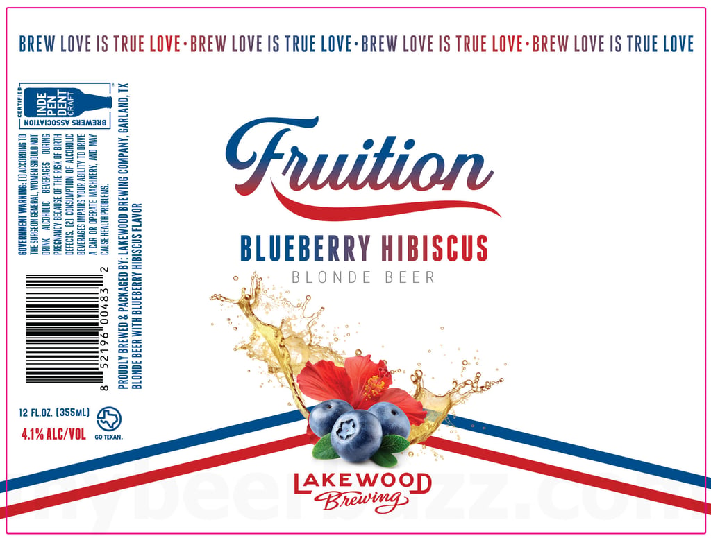 2026 Lakewood Fruition Blueberry Hibiscus Blonde Beer 12-oz Cans