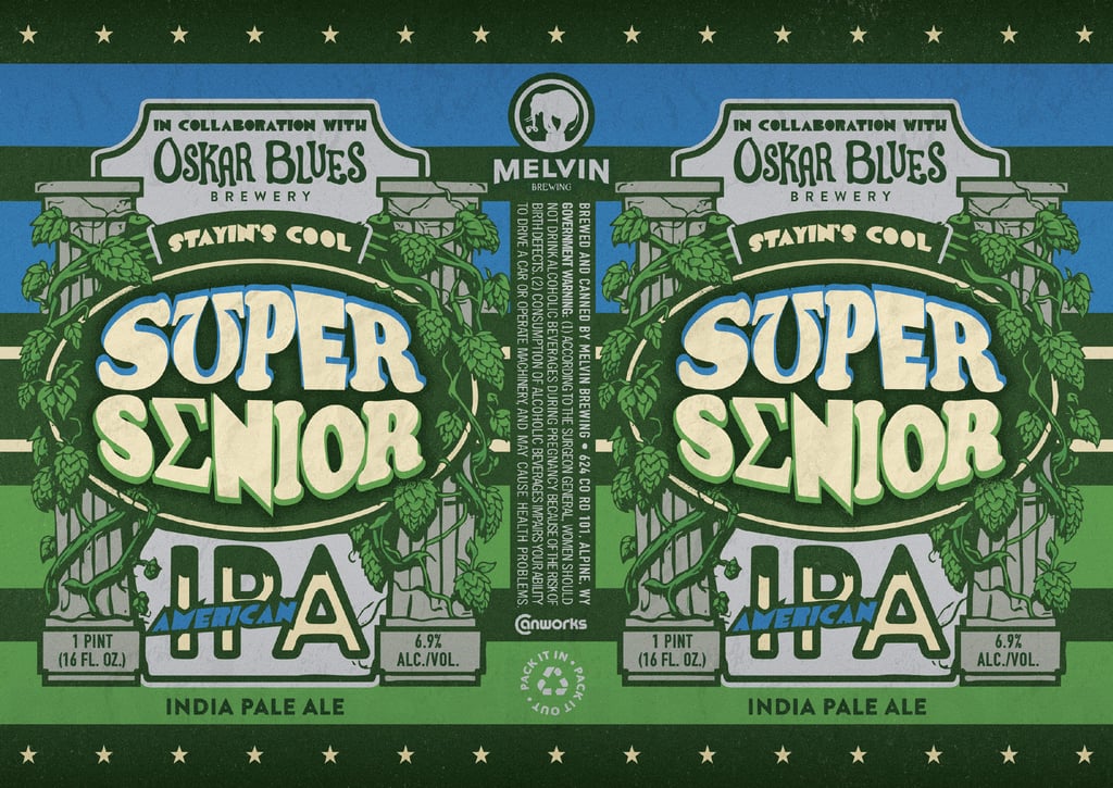 2026 Oskar Blues Melvn berwing Oskar Blues & Melvin Team Up For SυPER SεNIOR 16-oz Cans