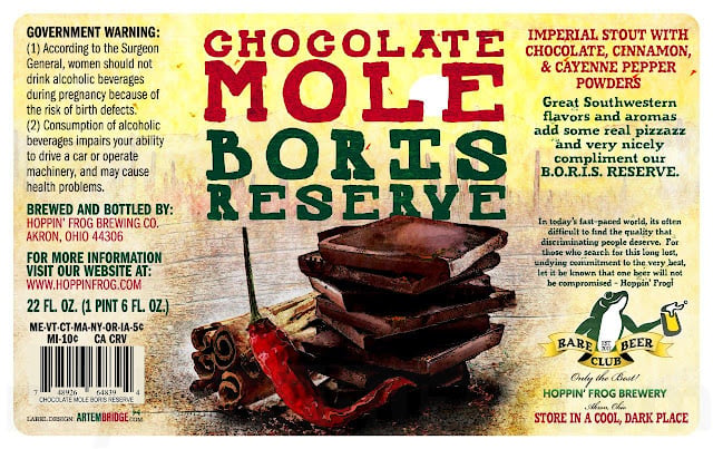 Hoppin’ Frog Adding Chocolate Mole Boris Reserve For Rare Beer Club