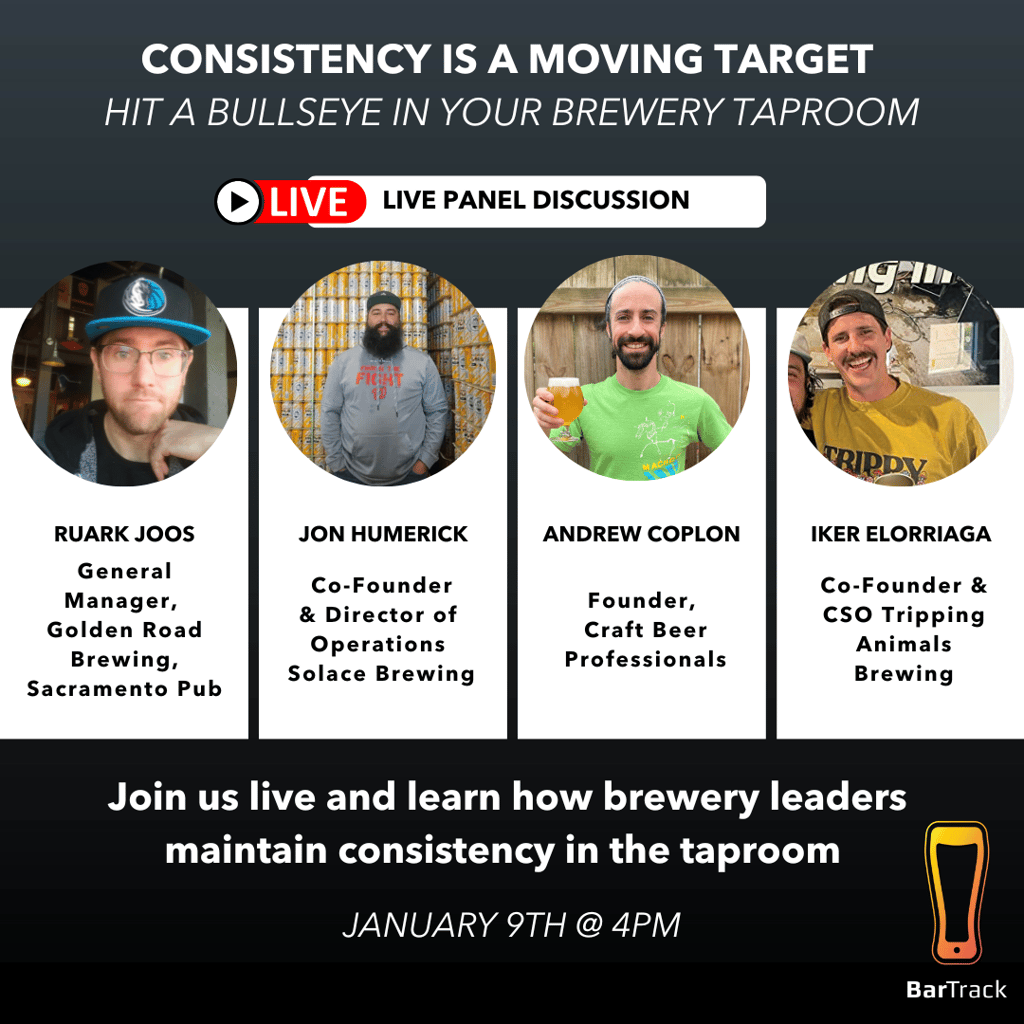 BarTrack Hosts Webinar on Jan. 9: “Consistency Is a Moving Target: Hit a Bullseye in Your Brewery Taproom”