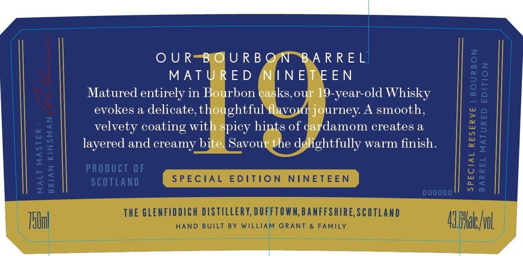 Glenfiddich Bourbon Barrel Matured Special Edition Nineteen Single Malt Scotch Whiskey