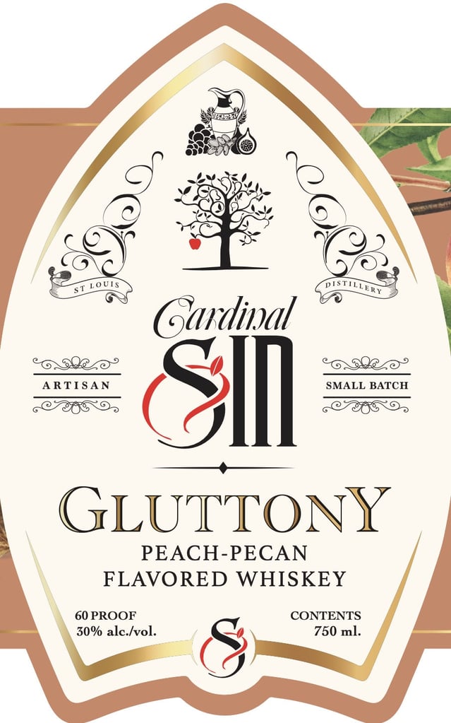St. Louis Distillery Cardinal Sin Gluttony Peach-Peach Flavored Whiskey
