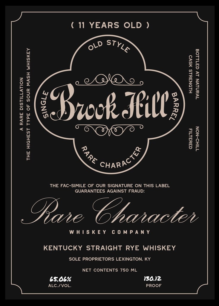 Rare Character Brook Hill Kentucky Straight Rye Whiskey