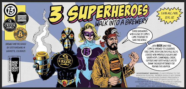 Superhero Collaboration Beer with Odyssey Beerwerks, Odd13 Brewing, and Cannonball Creek to be released on Free Comic Book Day 5/4/19