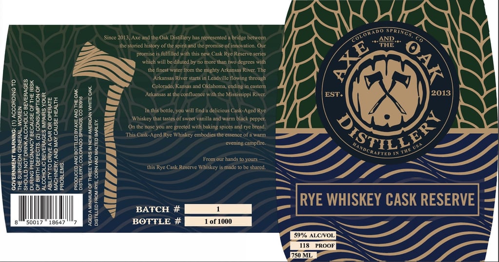 Axe And The Oak Distillery Rye Whiskey Cask Reserve