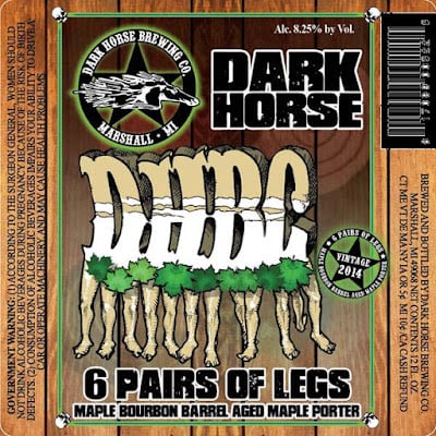 Dark Horse – Maple Bourbon Barrel Black Bier, 3 Pair of Legs, 6 Pair of Legs, Oktoberfest, Monster 29, Bourbon Barrel-Aged Plead The 5th, Zaftig Rubescent, Zaftig Ghastly & Rum Barrel-Aged 4 Elf