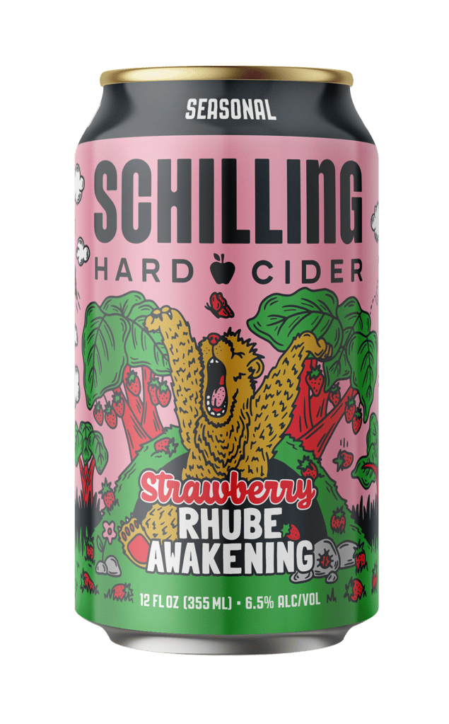 Schilling Hard Cider Releasing Strawberry Rhube Awakening