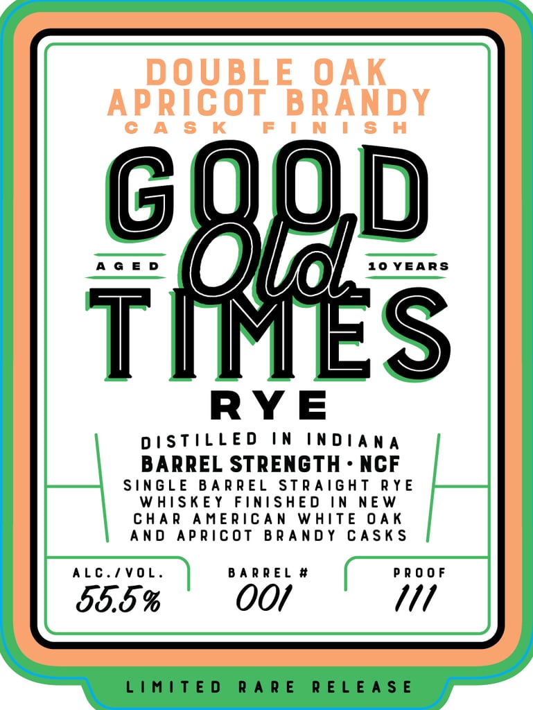 Cox Creek Distilling Good Old Times Rye Double Oak Apricot Brandy Cask Finish