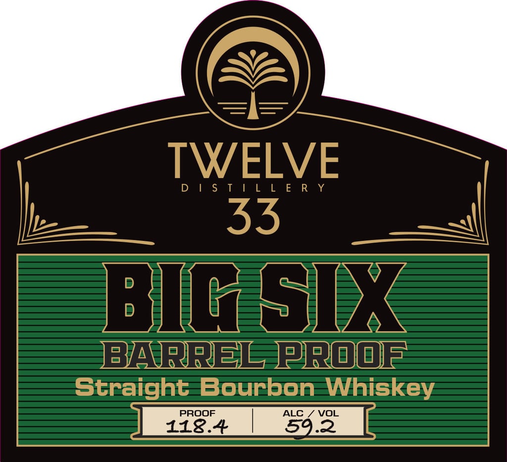 Twelve 33 Distillery Big Six Barrel Proof Straight Bourbon Whiskey