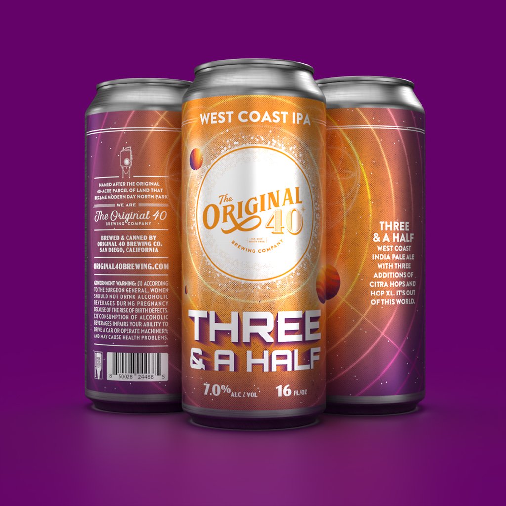 The Original 40 Brewing Company releases West Coast IPA called Three & A Half
